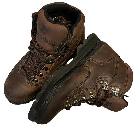 Vintage Timberland Women's 6.5M Hiking Boots | 90s Brown Leather, Thailand Rare - Picture 3 of 12